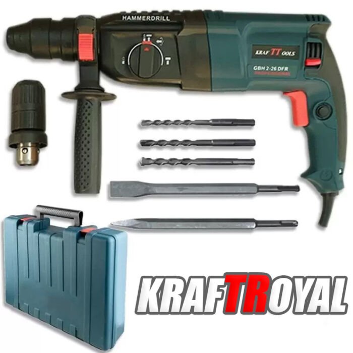 Перфоратор KraftRoyal с 2 патронника и аксесоари