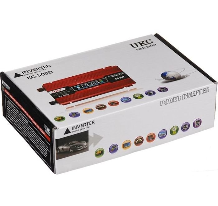 Инвертор на напрежение UKC KC-500D, 24V - 220V, 500W, LCD дисплей - Image 4